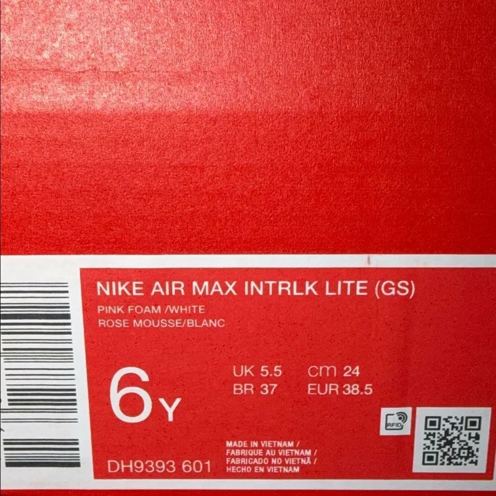 Nike Air Max INTRLK Lite GS Pink Foam White DH9393-601 Size 6Y